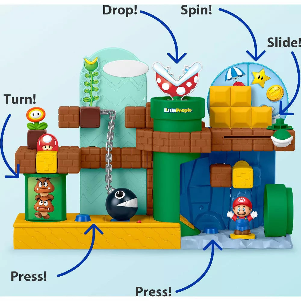 Fisher-Price Little People Toddler Toy My Mario Mario's Adventure Playset with Figure