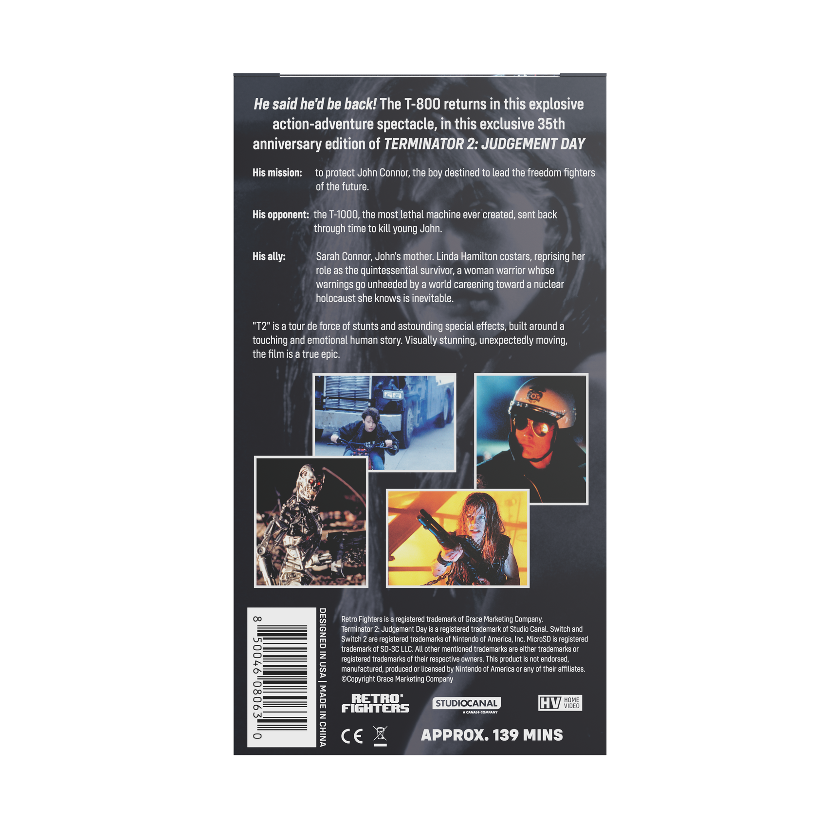Terminator 2 VHS Switch Game Case for Nintendo Switch & Switch 2