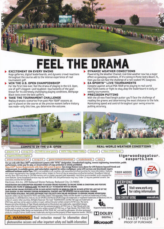 Tiger Woods PGA Tour 10 - Xbox 360