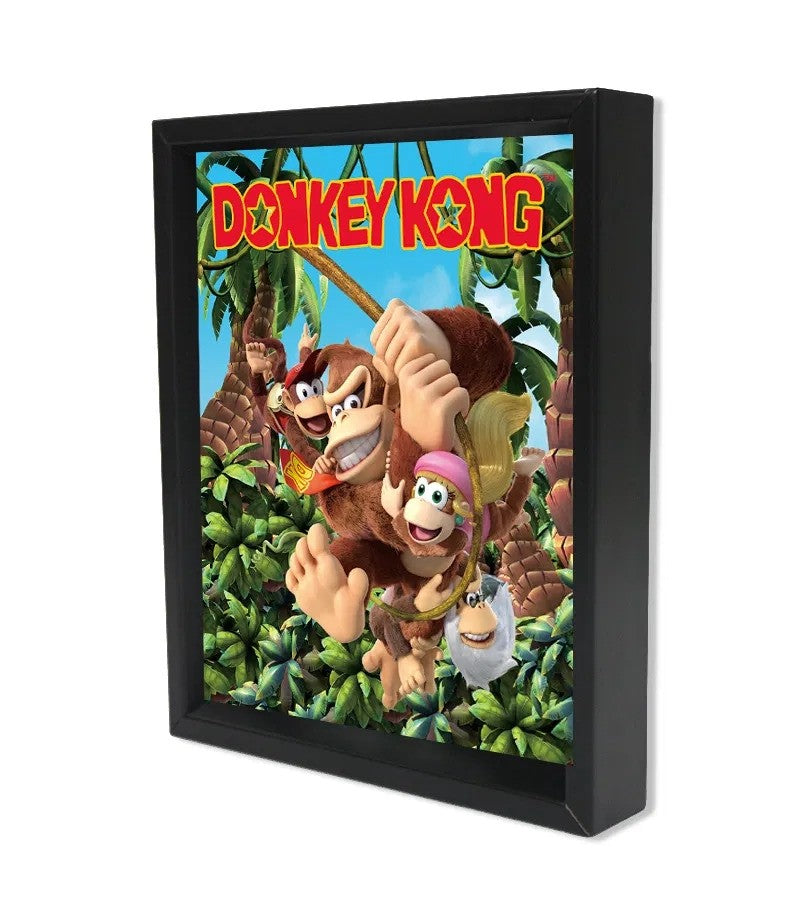 Donkey Kong - Jungle Swing - 8"x10" 3D Lenticular Shadow Box