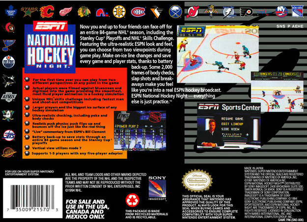 ESPN National Hockey Night - Super Nintendo