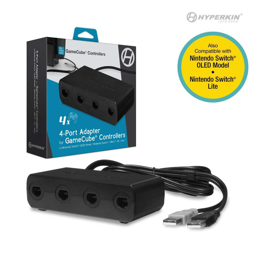 GameCube Controller Adapter for Nintendo Switch, Switch OLED, PC, and Wii U