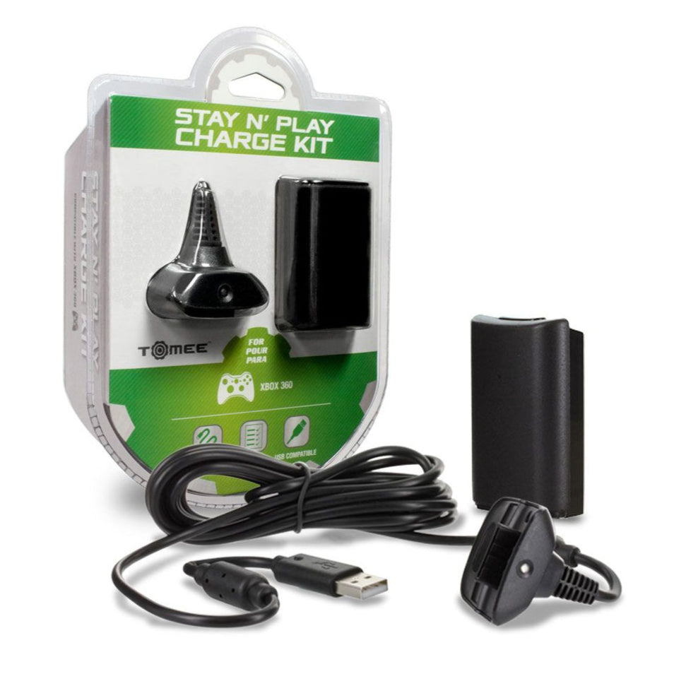 Stay N Play Controller Charge Kit for Xbox 360 - Black