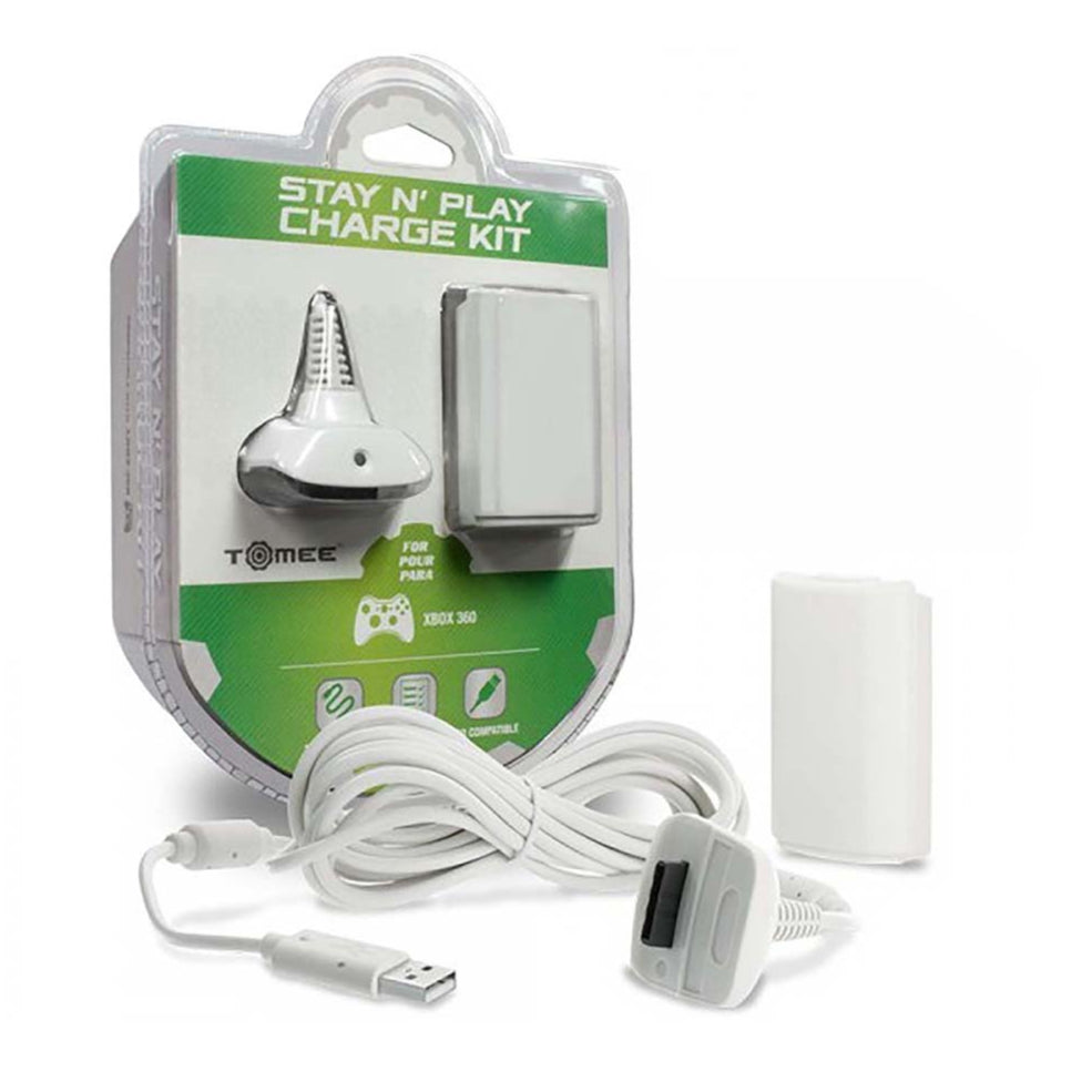 Stay N Play Controller Charge Kit for Xbox 360 - White