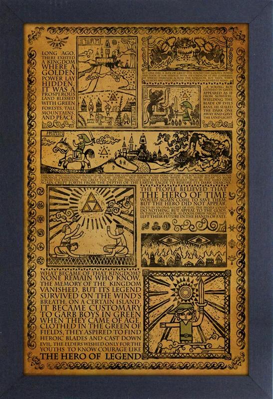 Zelda: The Wind Waker - Story of the Hero  - 11"x17" Gel-Coat Framed Print