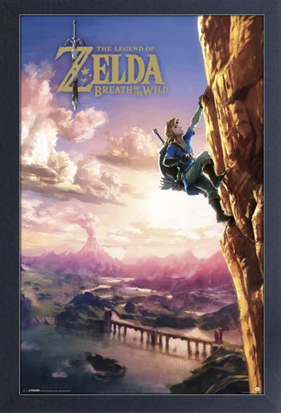Zelda: Breath of the Wild - Link Climbing - 11"x17" Gel-Coat Framed Print
