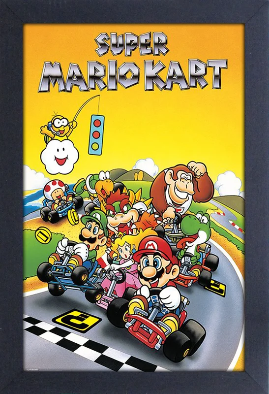 Super Mario Kart - 11"x17" Gel-Coat Framed Print
