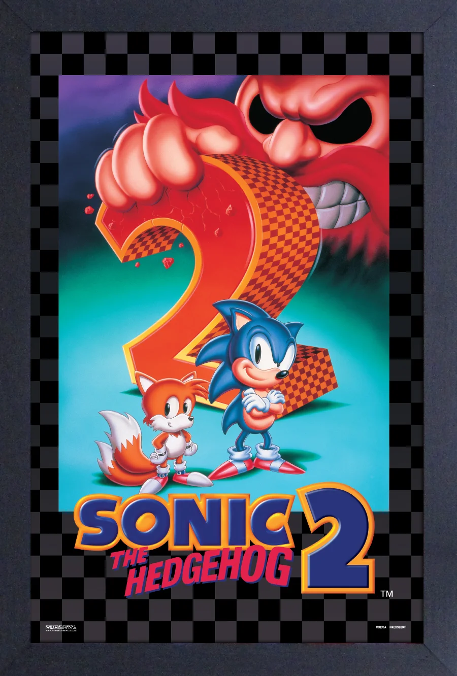 Sonic the Hedgehog: Sonic 2 Genesis Box Art - 11"x17" Gel-Coat Framed Print