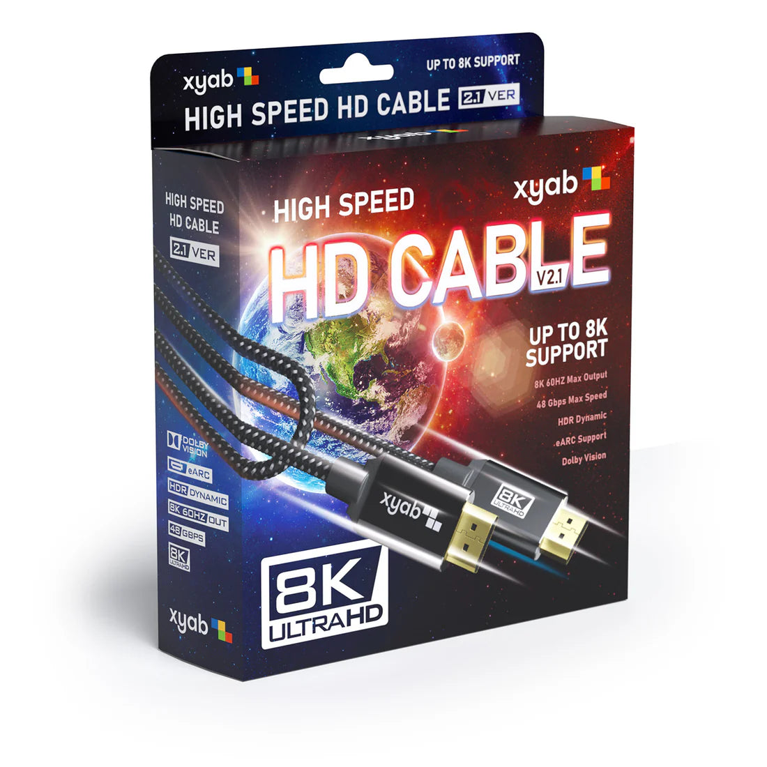 Ultra High Speed HD 2.1 Cable, 6FT, 8K@60, 4K@120, VRR, 2160p, 48Gbps