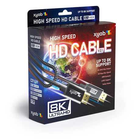 Ultra High Speed HD 2.1 Cable, 6FT, 8K@60, 4K@120, VRR, 2160p, 48Gbps