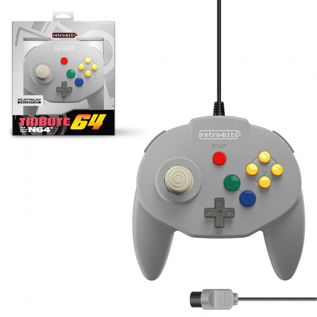 Tribute64 Wired Controller for Nintendo 64 - Gray