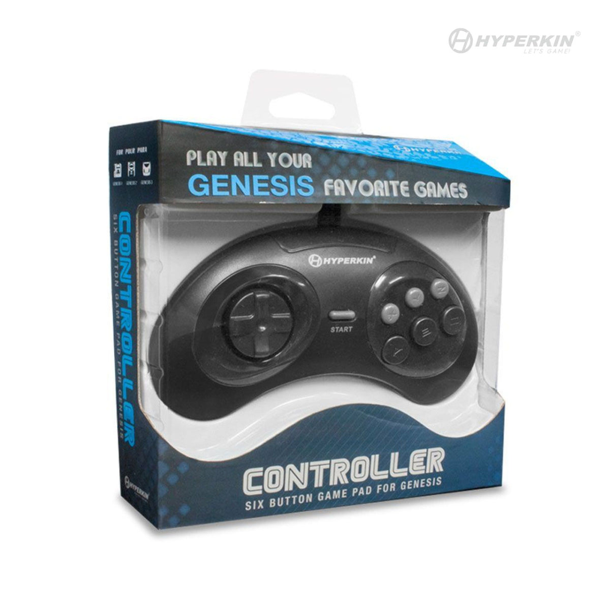 GN6 Premium Controller for SEGA Genesis - Black
