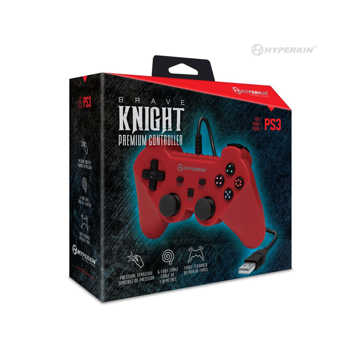 Brave Knight Premium Controller for PS3 / PC / Mac - Red