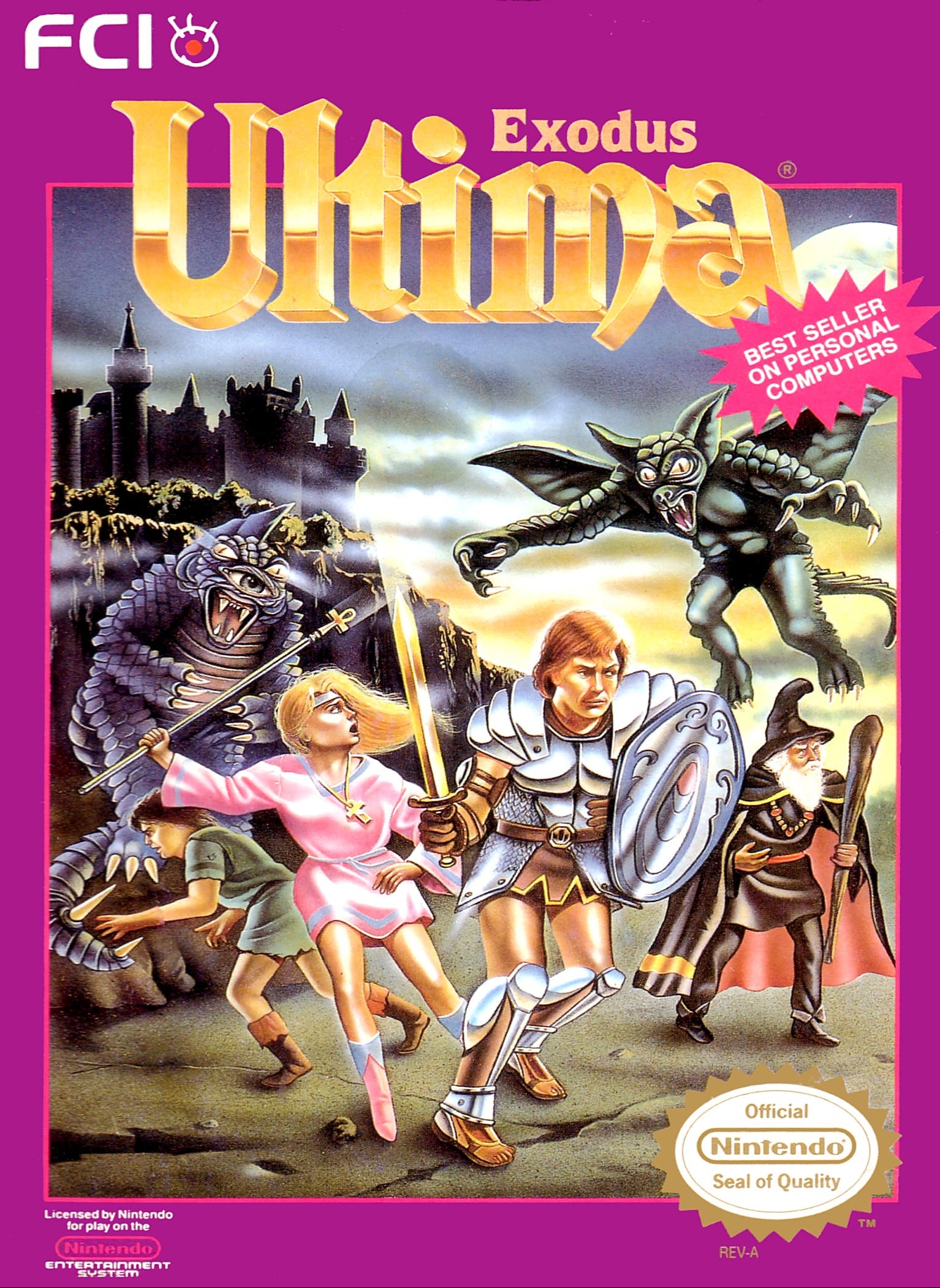Vintage 'Exodus Ultima' video game box for Nintendo Entertainment System