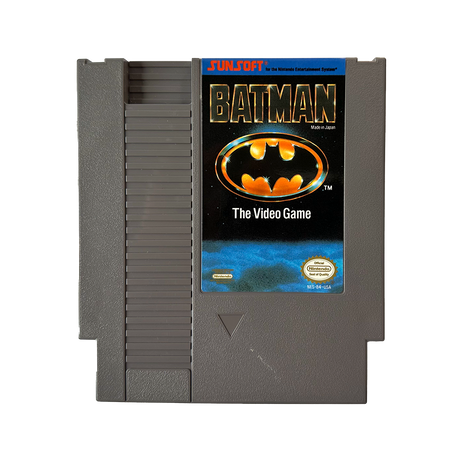 Batman video game cartridge with classic design on a white background