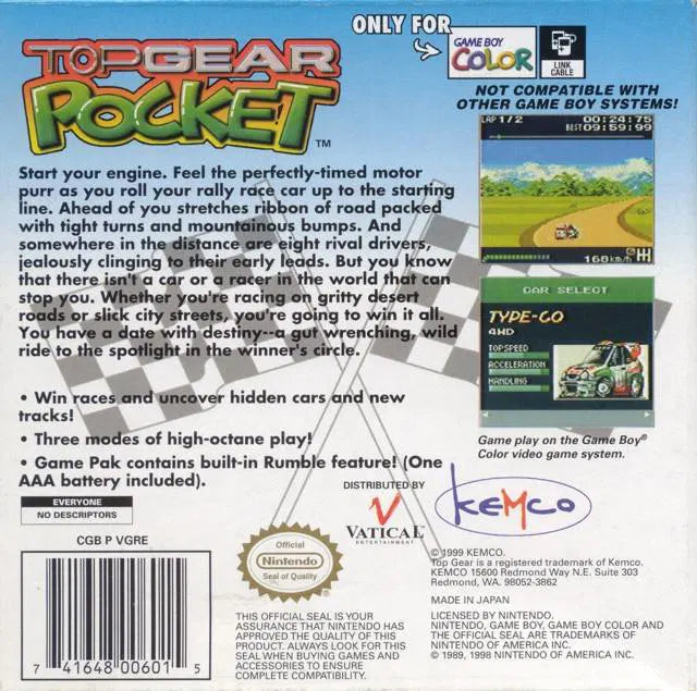 Top Gear Pocket - Game Boy Color