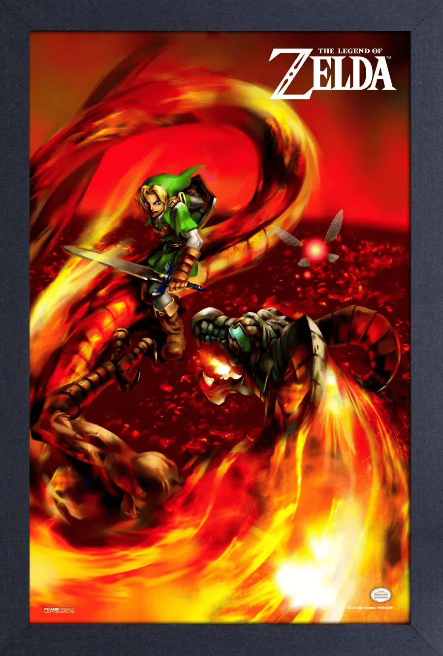 Zelda: Ocarina of Time - Link Battles Volvagia - 17"x11" Gel-Coat Print