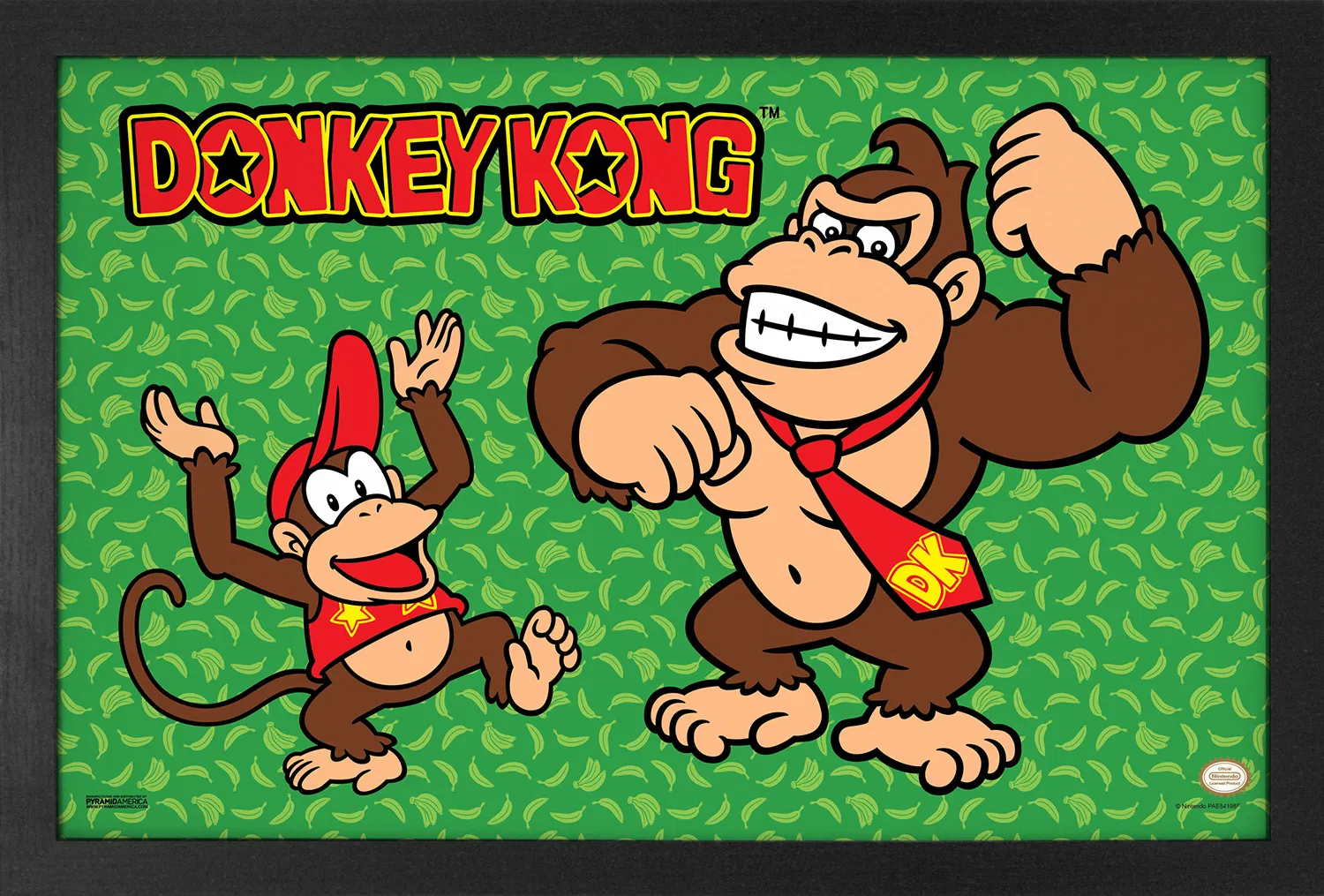 Donkey Kong & Diddy Kong Green - 11"x17" Gel-Coat Framed Print