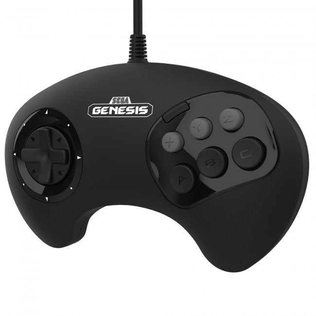 BIG6 Wired Controller for SEGA Genesis (Officially Licensed) - Black
