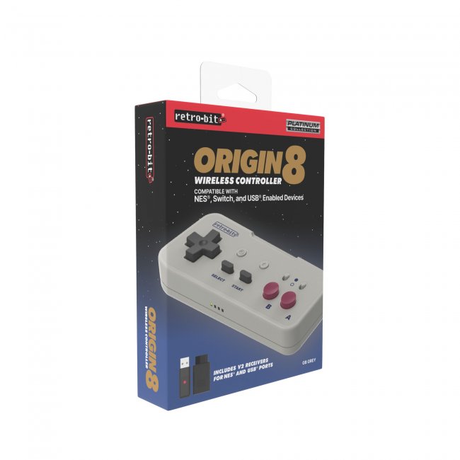 Origin8 2.4 GHz Wireless Controller for Nintendo NES / Switch - GB Gray