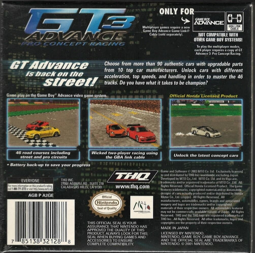 GT Advance 3: Pro Concept Racing - Game Boy Advance