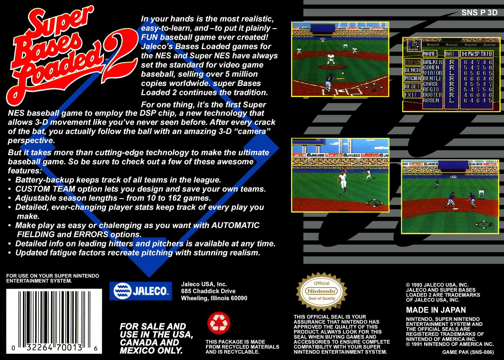 Super Bases Loaded 2 - Super Nintendo