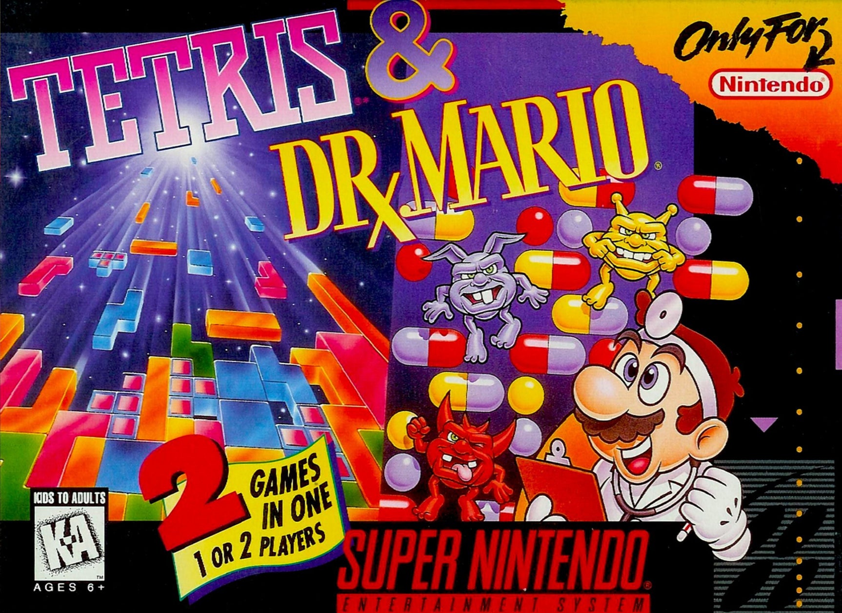 Tetris and Dr. Mario - Super Nintendo