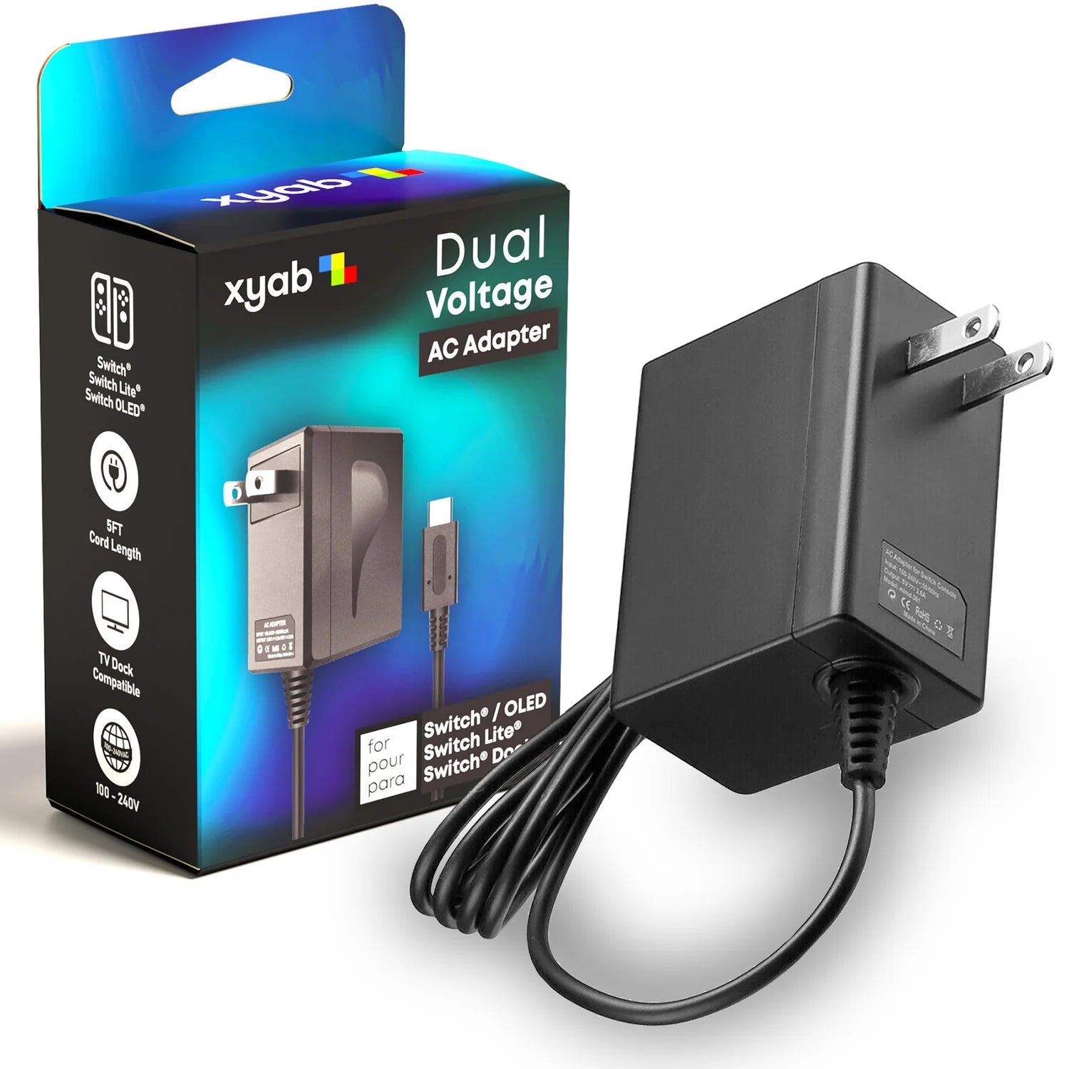 Dual Voltage AC Adapter for Nintendo Switch Consoles