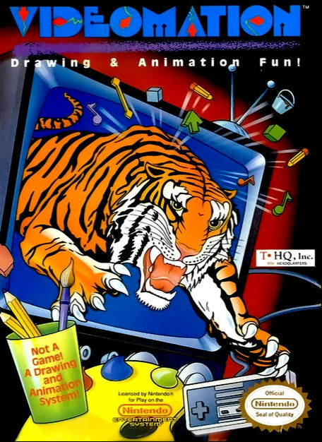 Videomation video game box for Nintendo Entertainment System with tiger illustration
