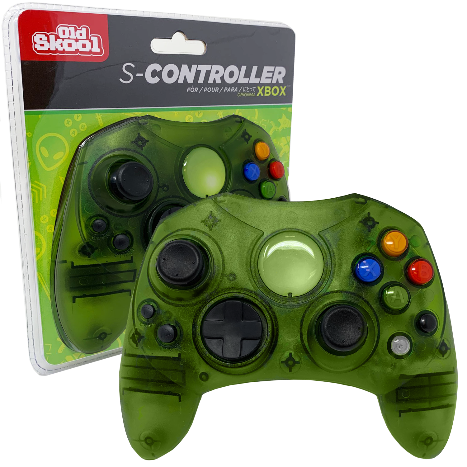 Wired S-Type Controller for Original Xbox - Green