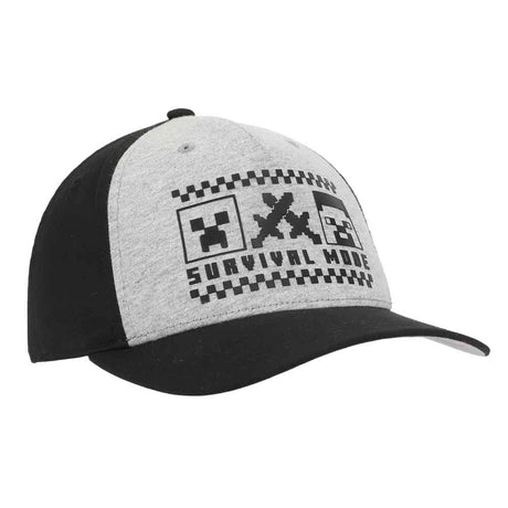 Survival Mode Minecraft Gray & Black Youth Adjustable Hat