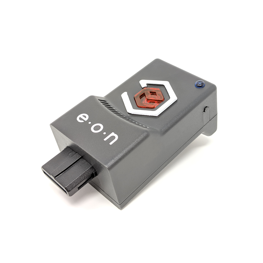 Close-up of the EON Super 64 HDMI adapter front side showing N64 connector and logo