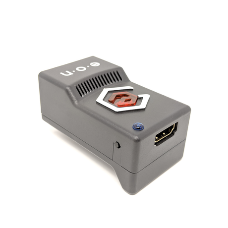 Rear view of EON Super 64 showing HDMI output port and Sleek Mode toggle