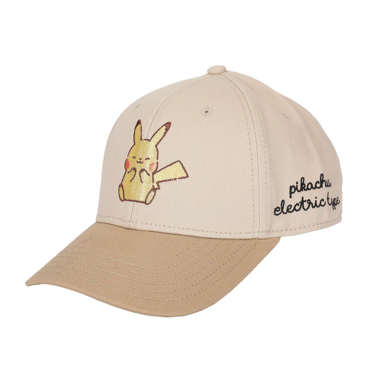Pokemon Pikachu Electric Type White & Tan Traditional Adjustable Hat