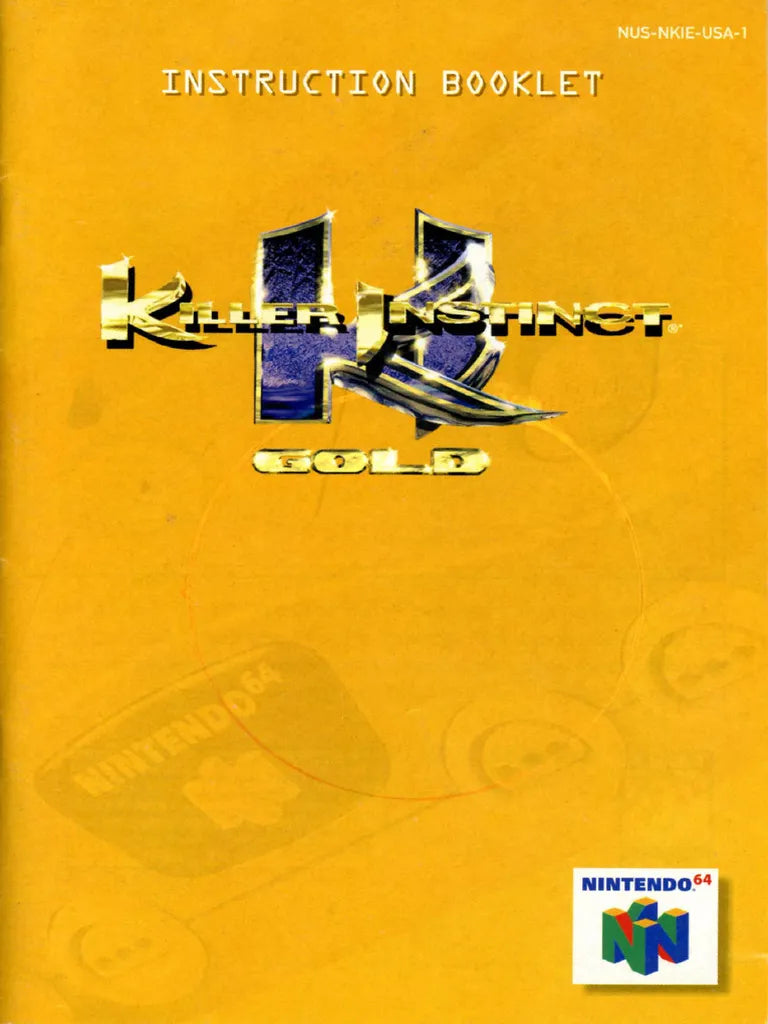 Killer Instinct Gold - N64 Manual
