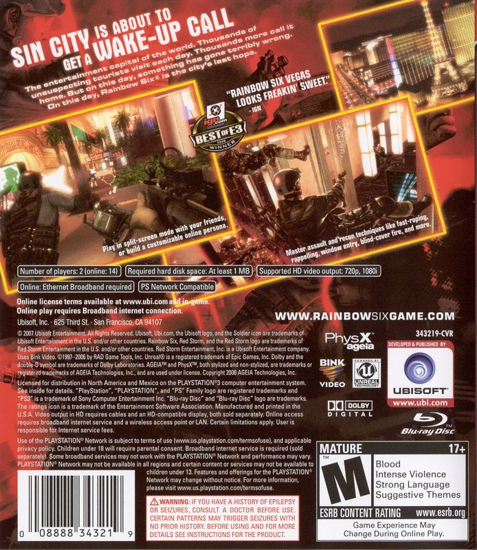 Tom Clancy's Rainbow Six: Vegas - PlayStation 3
