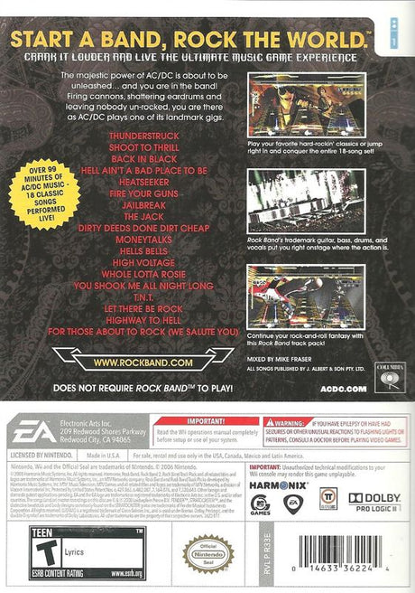 Rock Band: AC/DC Live Track Pack - Wii