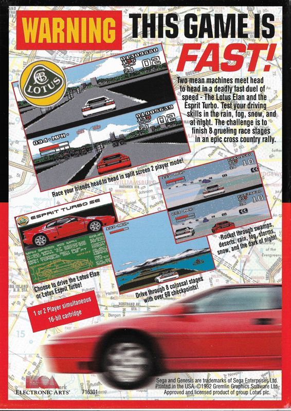 Lotus Turbo Challenge - SEGA Genesis