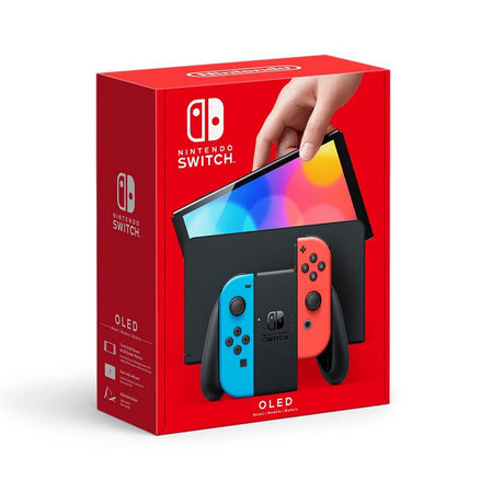 Nintendo Switch OLED Console with Blue and Red Joy-Con