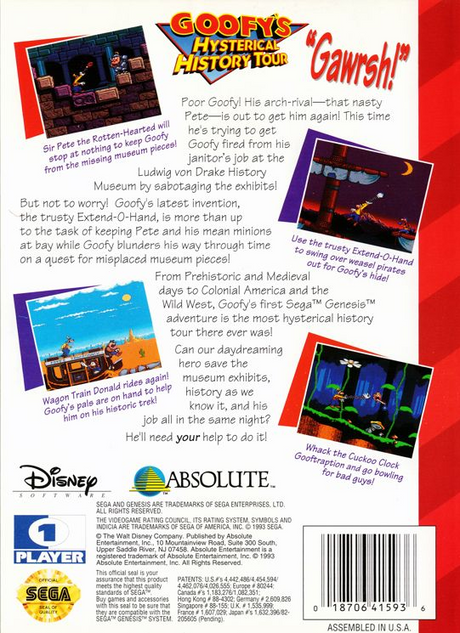 Goofy's Hysterical History Tour - SEGA Genesis