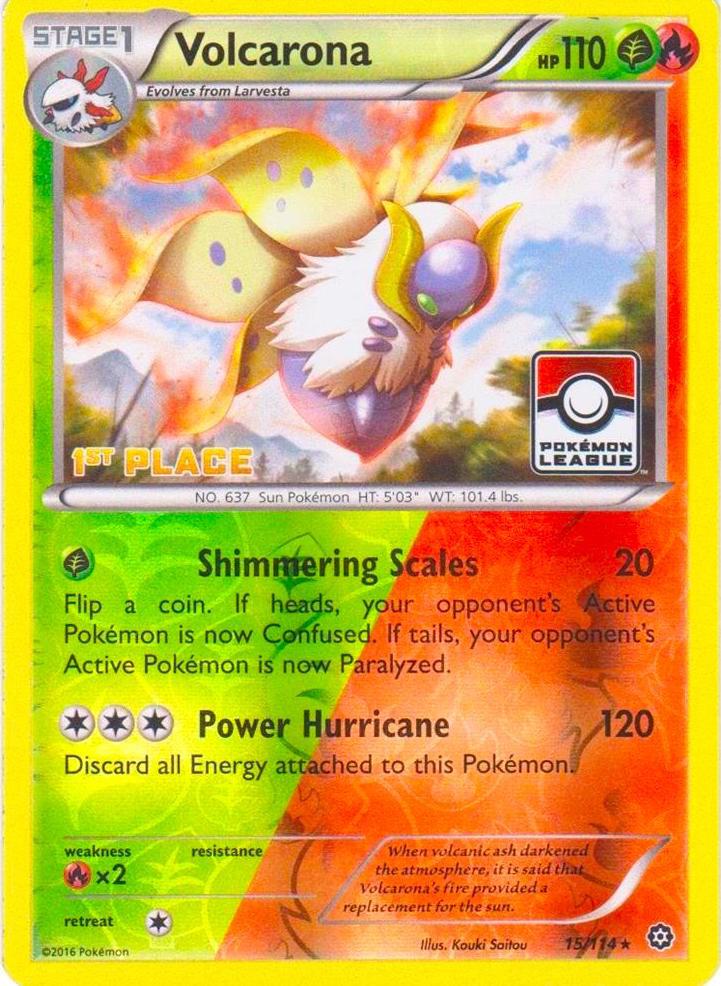 Volcarona - 15/114 (Pokemon League) [1st Place] (015/114) [League & Championship Cards]
