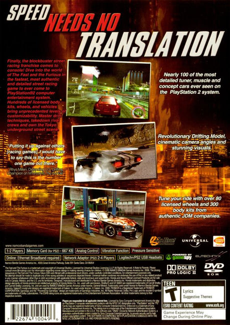 The Fast and the Furious - PlayStation 2