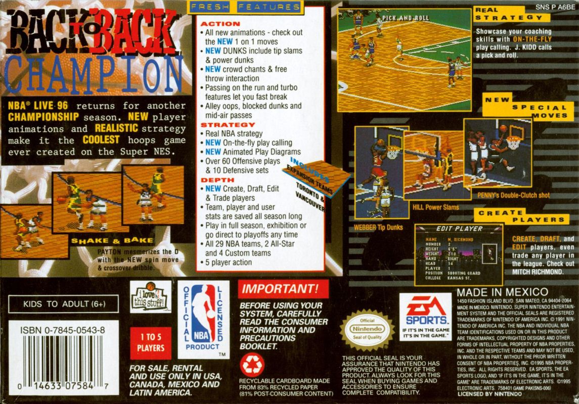 NBA Live 96 - Super Nintendo