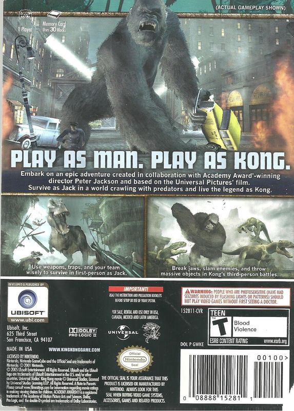 Peter Jackson's King Kong: The Official Game of the Movie - GameCube