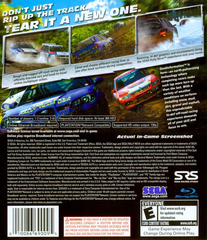 SEGA Rally Revo - PlayStation 3