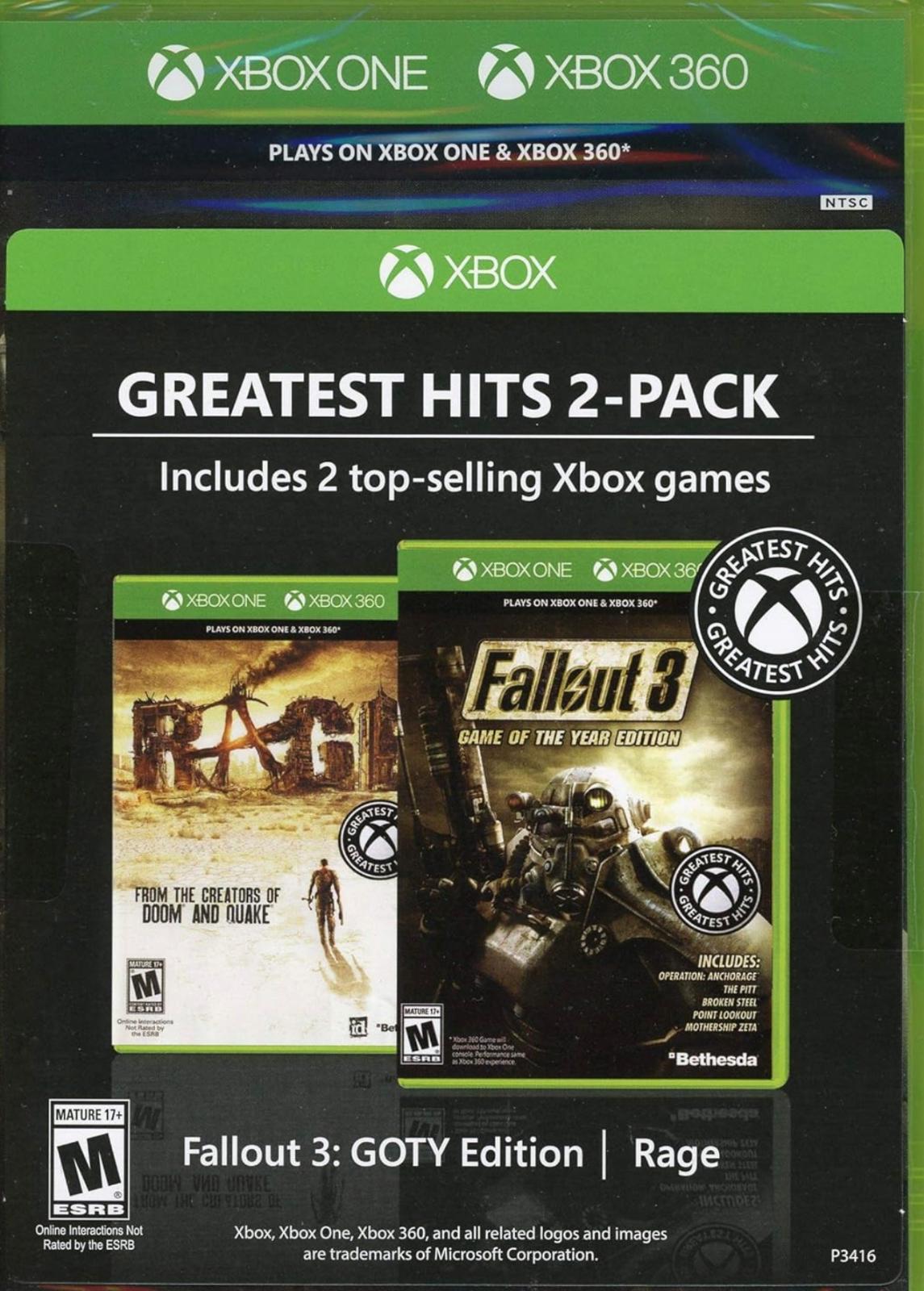 Fallout 3: Game of the Year + Rage - Greatest Hits 2-Pack - Xbox 360