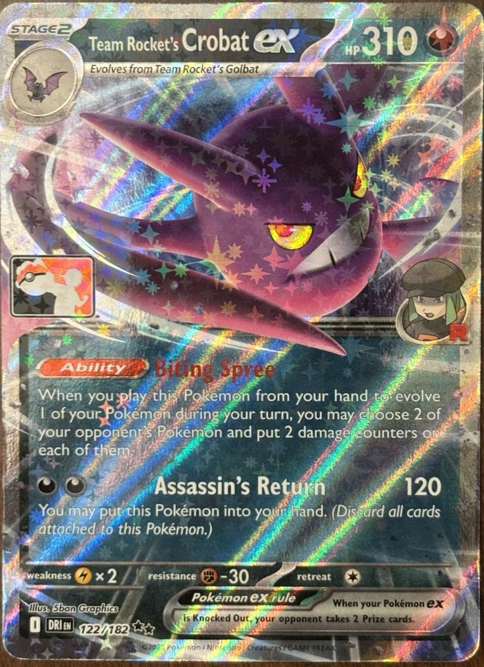 Team Rocket's Crobat ex - 122/182 (122/182) [Prize Pack Series Cards]