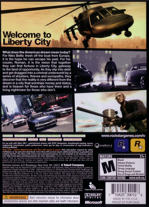 Grand Theft Auto IV - Xbox 360