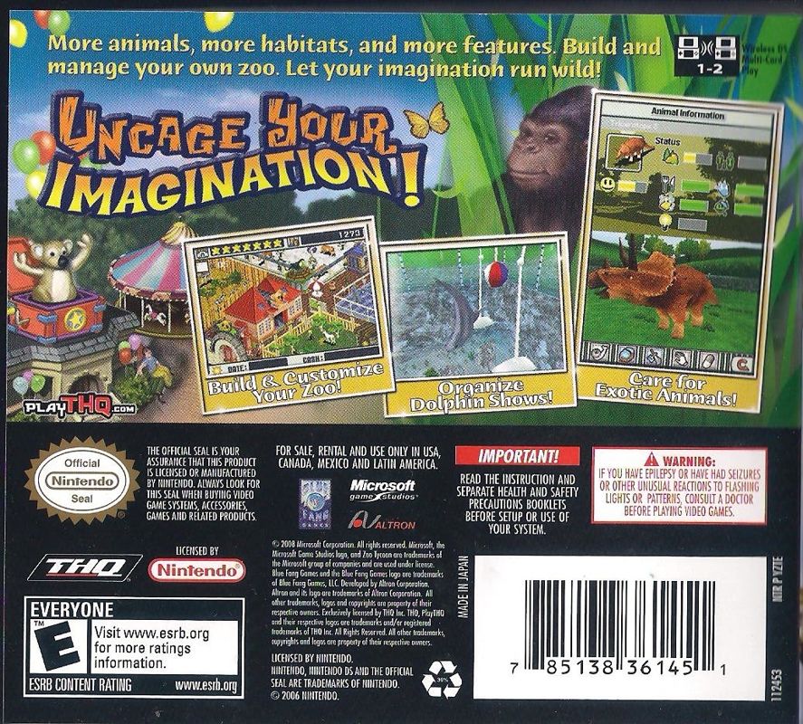 Zoo Tycoon 2 - Nintendo DS