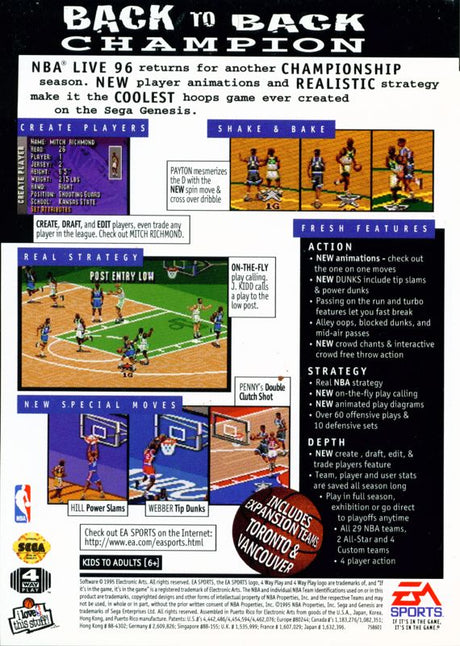 NBA Live 96 - SEGA Genesis